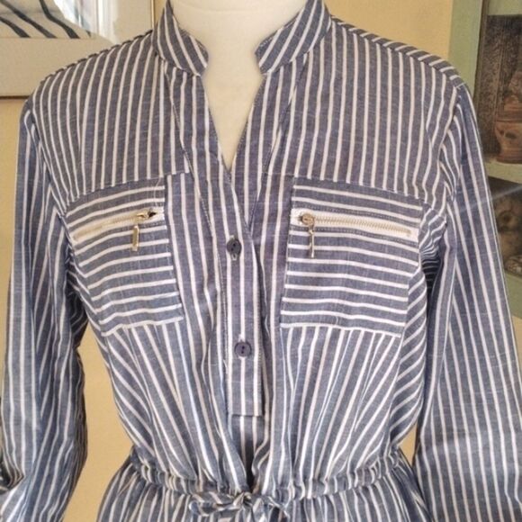 Mlle Gabrielle Striped Cotton Dress - Picture 2 of 10